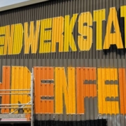 Collage von der Entstehung des Graffiti-Kunstwerks der Jugendwerkstatt Ehrenfeld im Juli 2026